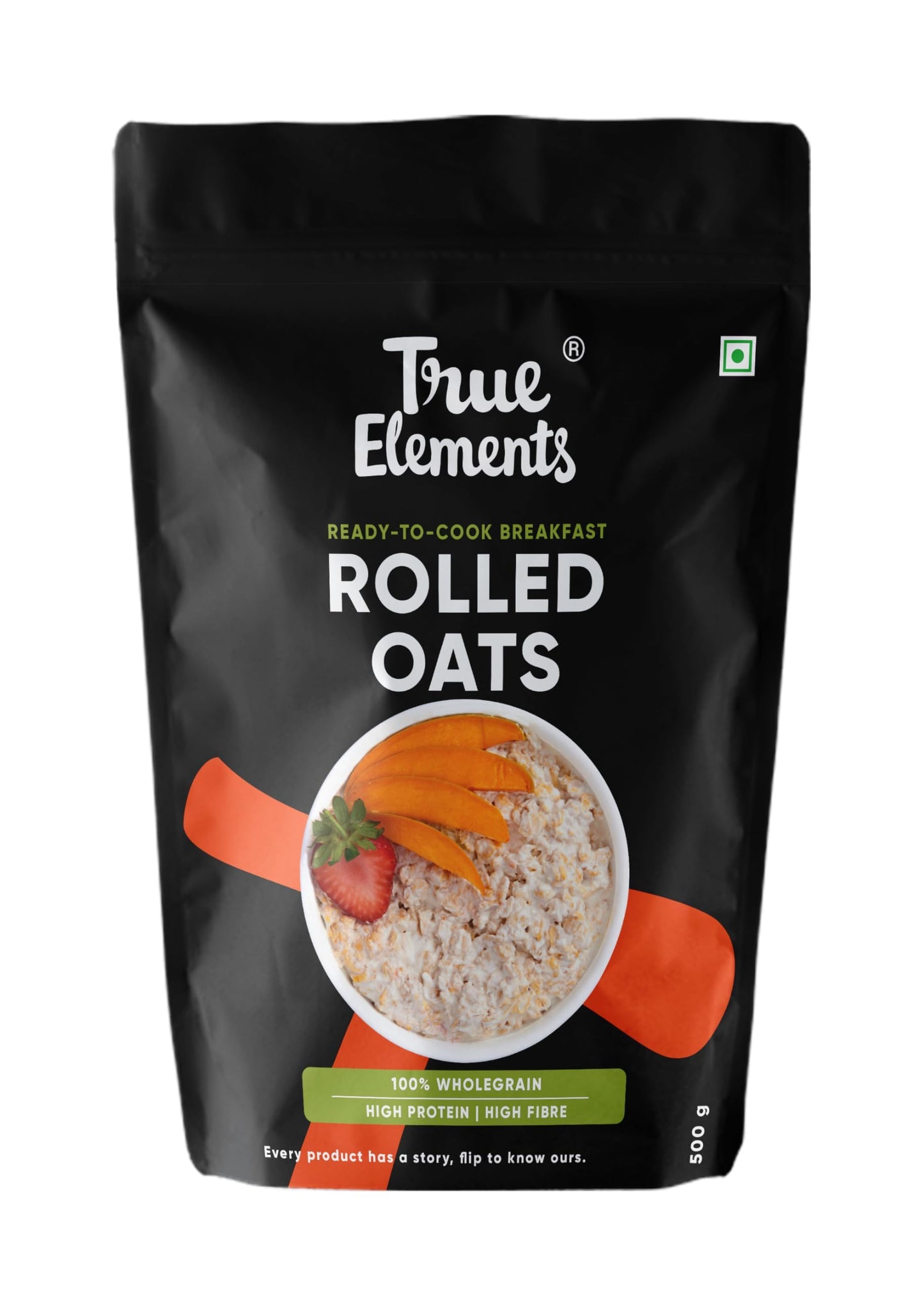 True Elements Rolled Oats 500g - Rolled Oats for Weight Management | Nutritious Breakfast | Gluten free Oats Combo | High Fibre