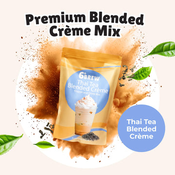Premium Thai Tea Blended Crme Powder Mix To Make Frappes, Bubble Tea, Boba Tea, Hot Or Iced Tea | Perfect For Home Or Cafe Or Re
