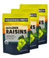 Wilderness Poets, Organic Golden Raisins - 2 Pound (Pack of 3) - No Added Sugar - Bulk Dried Fruit (6 Pound - 96 Ounce)