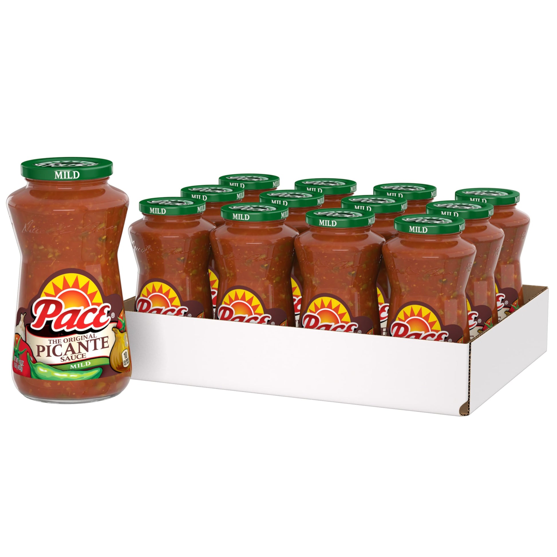 Pace Mild Picante Sauce, 16 oz Jar (Pack of 12)