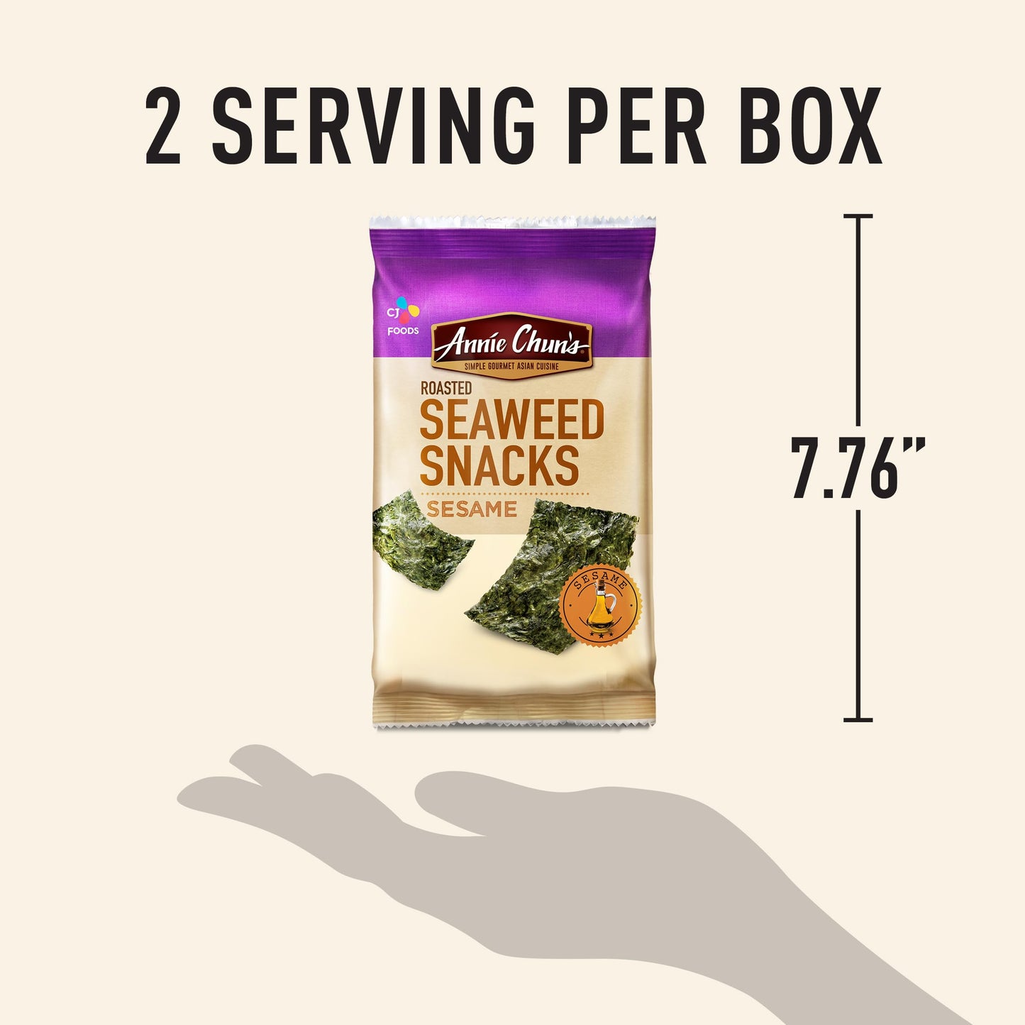 Annie Chun 'S Roasted Seaweed Snacks, Sesame, 0.35-Ounce (Pack Of 12), America 'S #1 Selling Seaweed Snacks 23333-29622