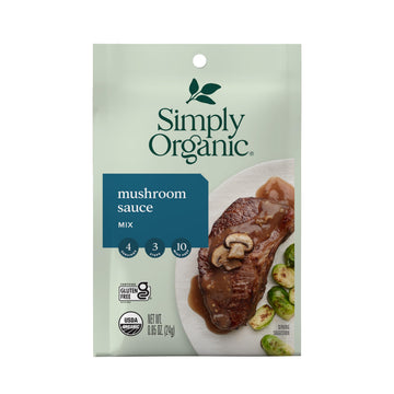 Simply Organic Mushroom Sauce Mix, Certified Organic, Vegetarian, Gluten-Free | 0.85 oz | Pack of 12