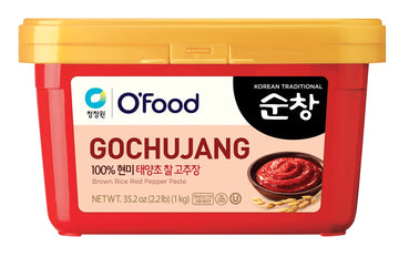 Chung Jung One O'Food Medium Gochujang 2.2Lb, Korean Red Chili Pepper Paste, Spicy, Sweet And Savory Sauce, Traditional Fermented Condiment, 100% Brown Rice, No Corn Syrup