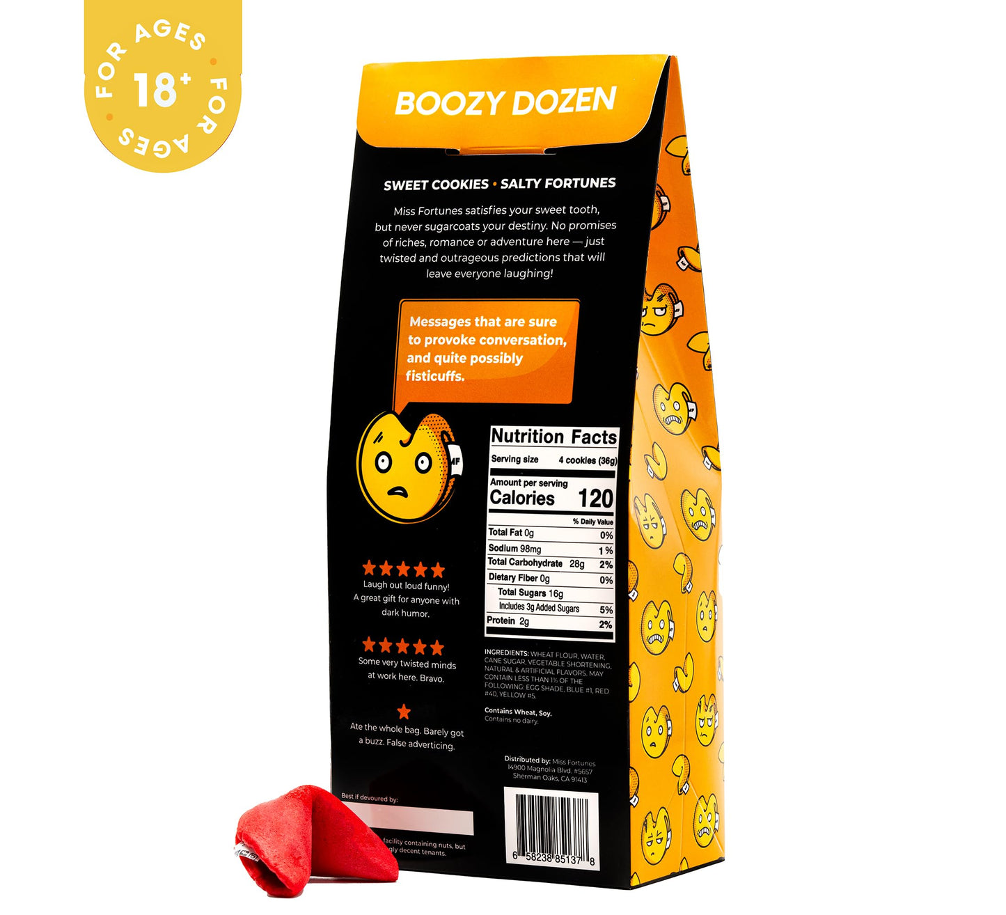Miss Fortunes, Funny Fortune Cookies, The Boozy Dozen, Its Like Happy Hour In Your Mouth! A Great Gift Or Party Starter, Written By Professional Comedy Writers (Bag Of 12 Individually Wrapped Cookies)