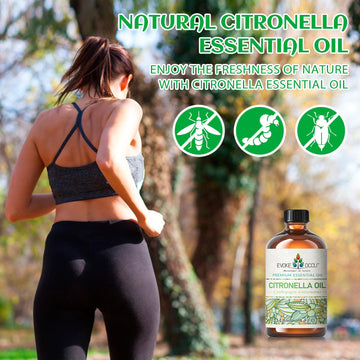 Evoke Occu Citronella Essential Oil 4 Oz, Pure Citronella Oil For Skin Hair Diffuser Spray Roll On- 4 Fl Oz