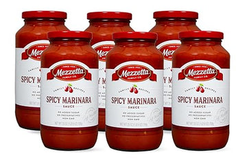 Mezzetta Family Recipes Spicy Marinara Sauce | Non-Gmo, Gluten Free, Vegan, No Preservatives | 25 Ounce Jar (Pack Of 6)