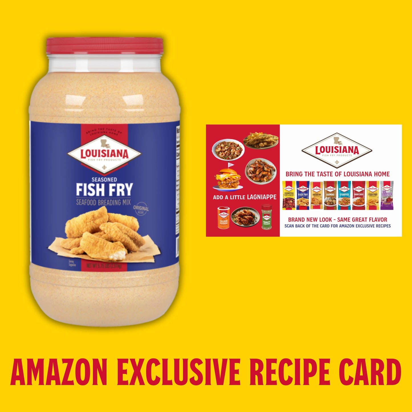 Louisiana Fish Fry Gallon Seasoned Crispy Fish Fry Seafood Breading Mix - 5.75 lbs Gift Pack