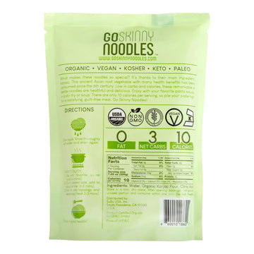 Goskinny Noodles Fettuccine (24), Organic, Odorless Shirataki & Konjac Pasta, Low Carb, Low Calorie, Gluten Free, Vegan, Kosher,