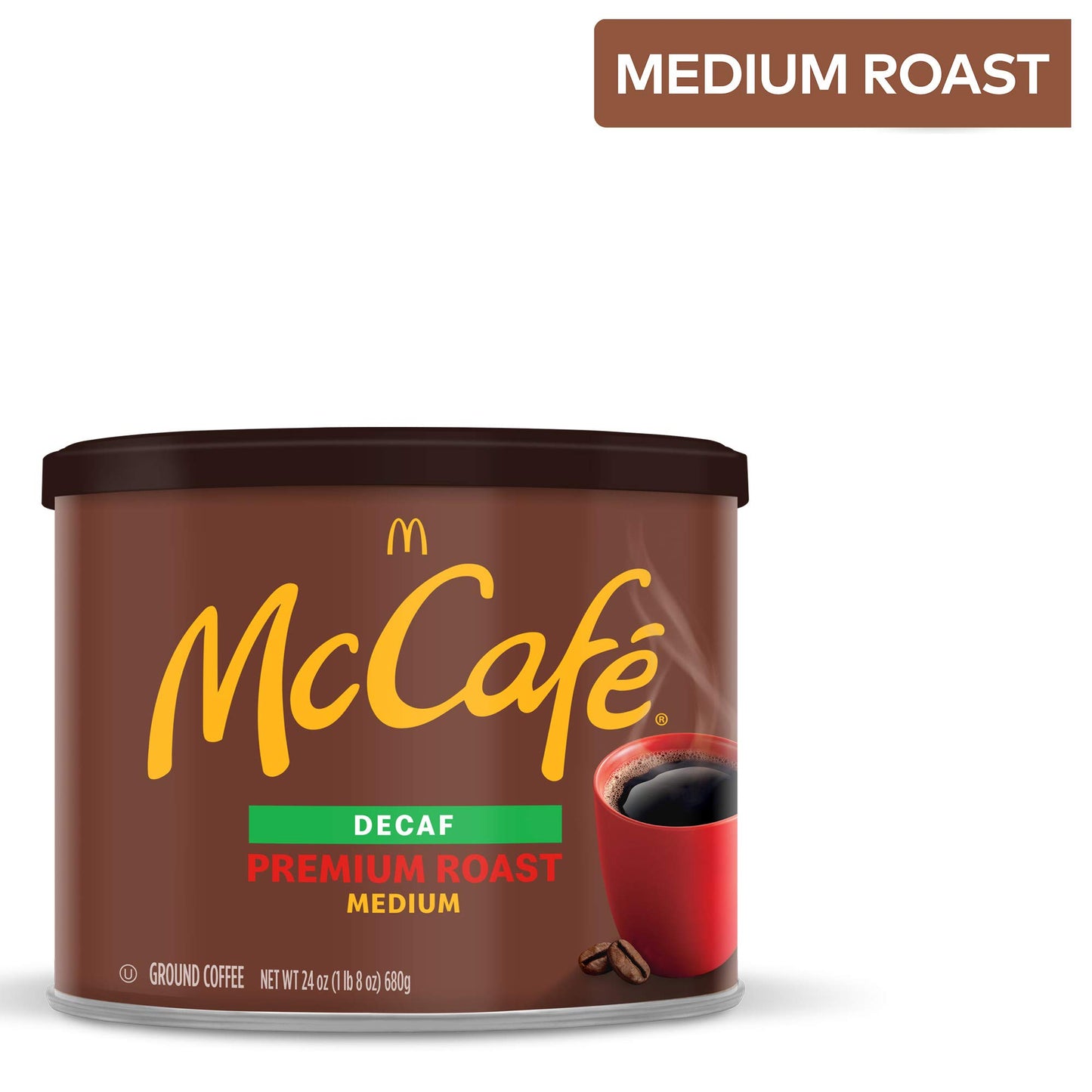 Mccafe Premium Roast Decaf, Medium Roast Ground Coffee, 24 Oz Canister