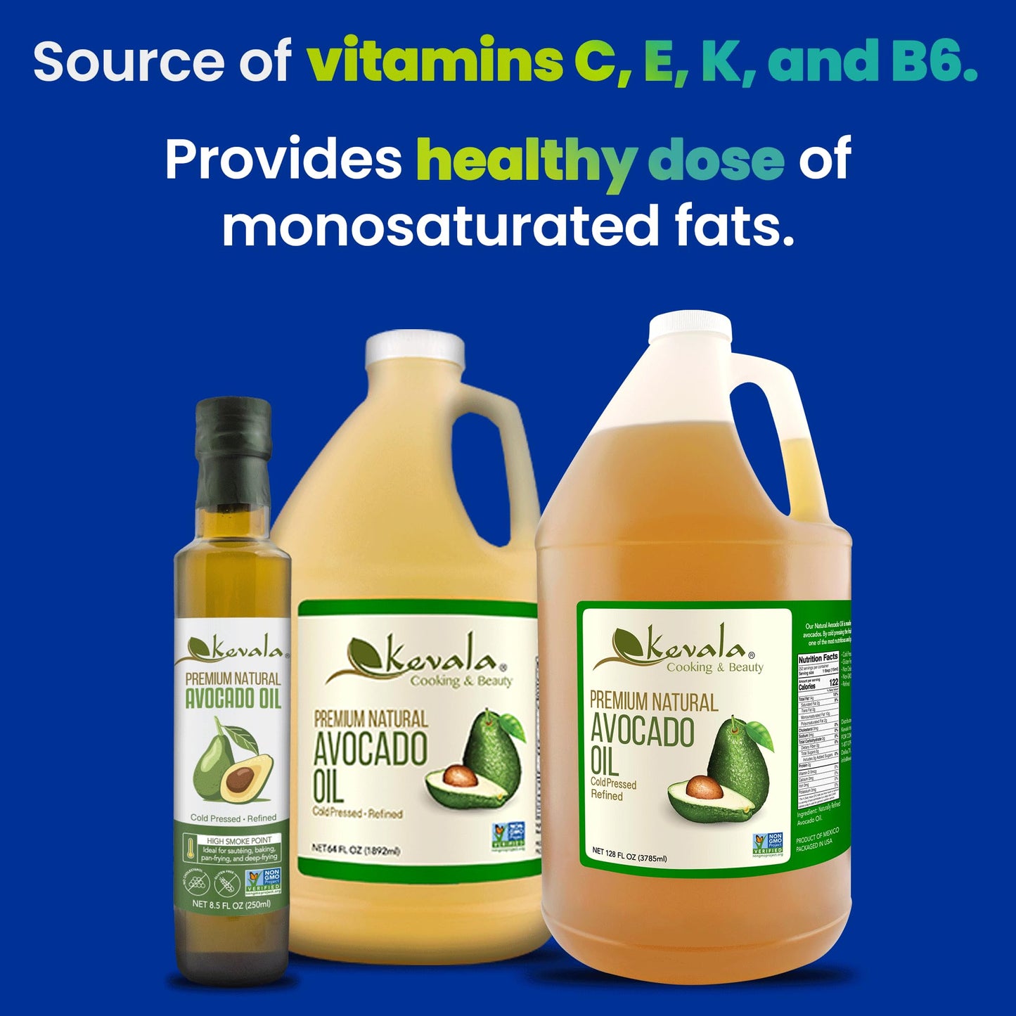 Kevala Avocado Oil - Avocado Oil for Cooking - Avocados - Cold Pressed Avocado Oil - Cooking Oil - Avocados Fresh - Vegetable Oi