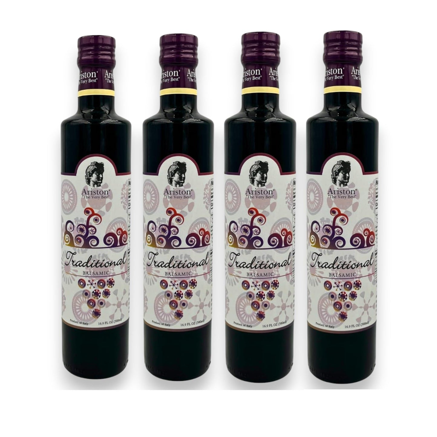 Ariston Balsamic Vinegar 500ml - Premium Traditional Modena, Sweet Taste, 4 Pack