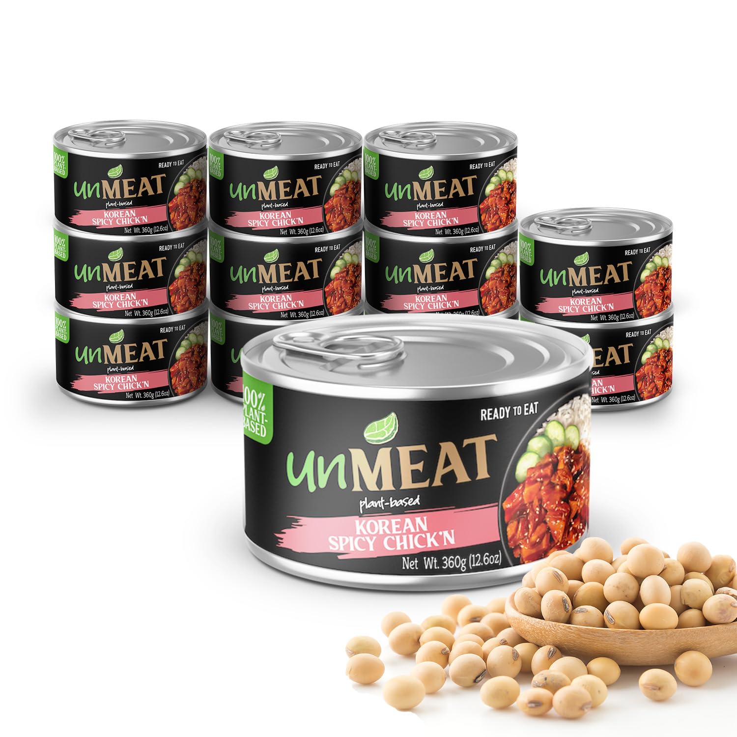 unMEAT Plant Based Meat | Easy to Prepare Plant Based Protein | Vegan Meat with Less Calories, Korean-Flavored Spicy Chicken, 12