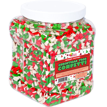 Christmas Tree Sprinkles - 1.2 Pounds - Bulk Red and Green Confetti Sprinkles - Holiday Sprinkles for Cookie Decorating - Christ