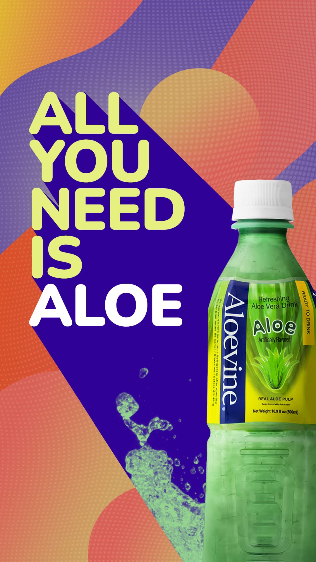 Aloevine Aloe Vera Drink Original juice l 16.9 oz. 20 pack l smart fruit Korean drinks