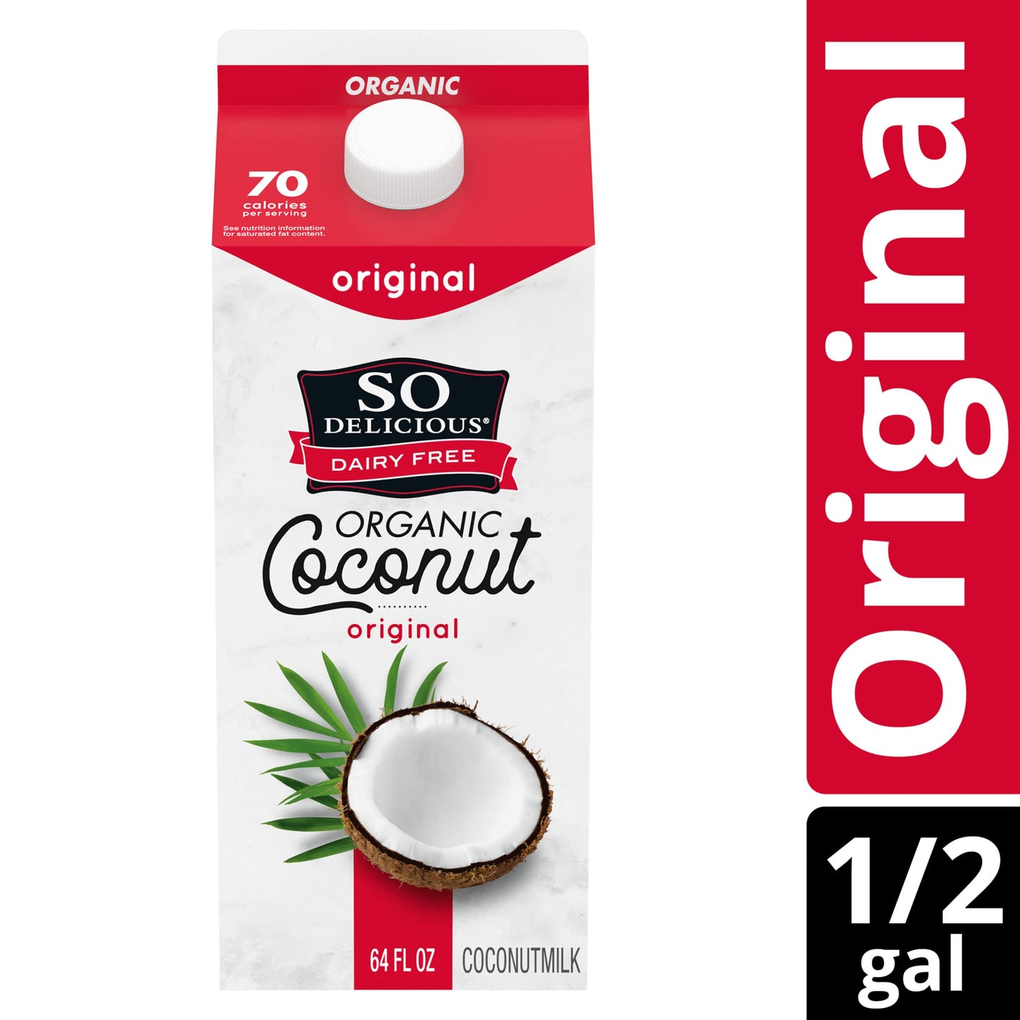 So Delicious Dairy Free Coconut Milk, Original, Vegan, Non-Gmo Project Verified, Half Gallon