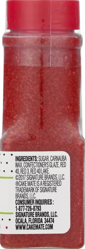 Cake Mate Red Crystal Sugar Sprinkles Decors - Edible Red Crystal Sugar Sprinkles For Cupcakes, Cakes, Cookies & Desserts - Perf
