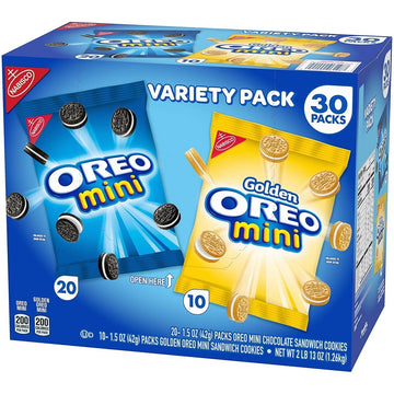 Oreo Mini Oreo Variety Pack - 30 Count, 1.5 Ounce Snacks, Perfect for Sharing