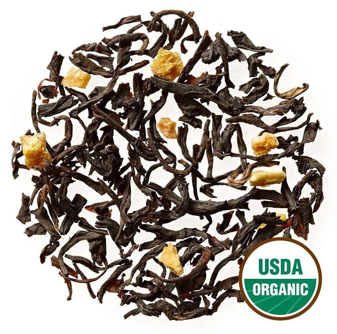Golden Moon Tea Organic Tippy Earl Grey Black Tea - Real Bergamot Peels & Extract - Loose Leaf, Non-Gmo - 1 Pound (192 Servings)
