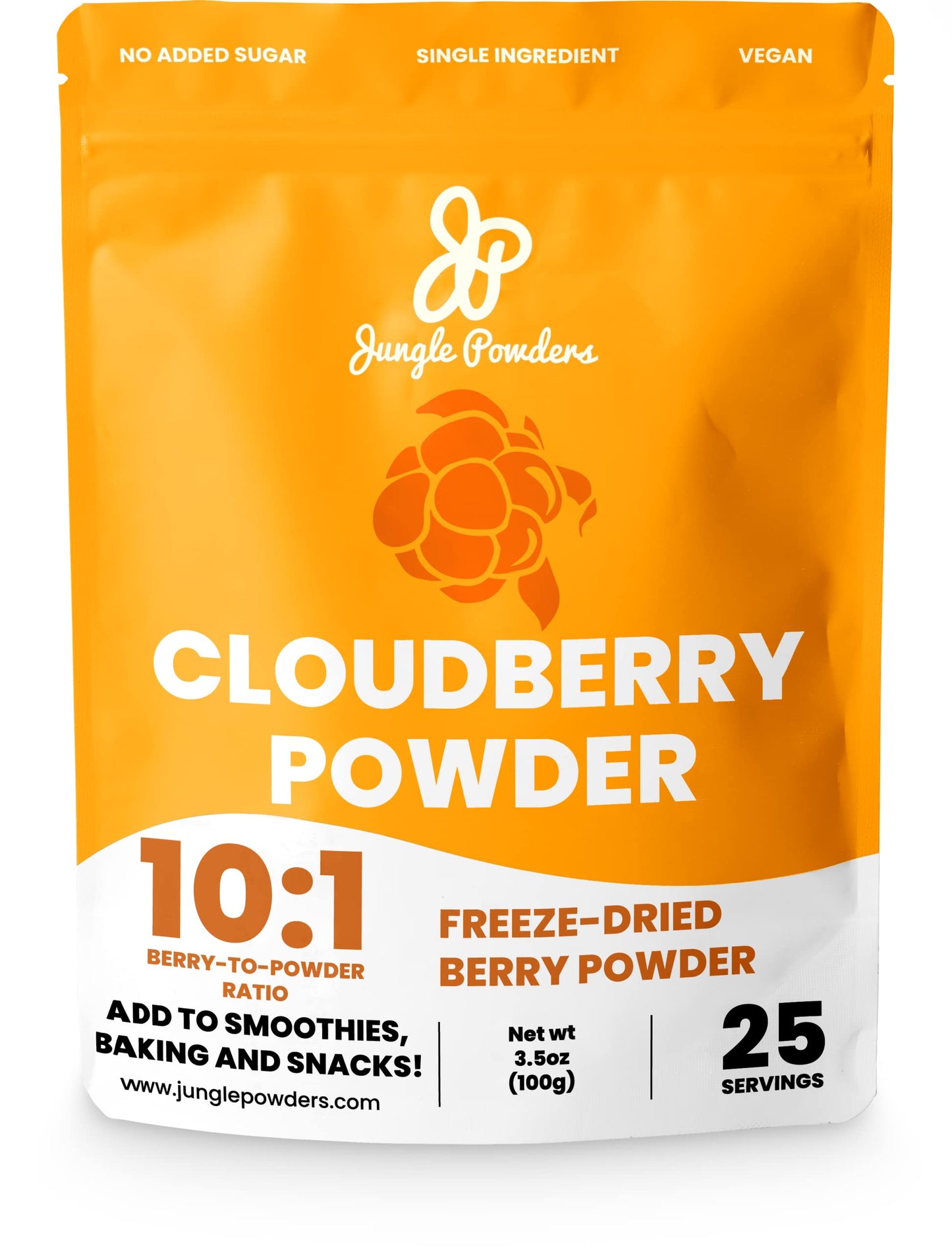 Jungle Powders Wild Cloudberry Powder for Smoothies Baking Jam 3.5 Ounce Bag Pure Nordic Freeze Dried Cloudberry Extract No Suga
