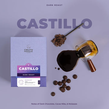 Castillo, Dark Roast Cielito Paradise Coffee Whole Bean Huila Colombia Single Origin, Versatile And Savory With Notes Of Dark Ch