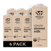 Mooala Organic Simple Almond Milk, 32Oz - 3 Ingredient, Shelf Stable, No Gums, No Oils, No Fillers, Unsweetened, Non-Gmo, No Add