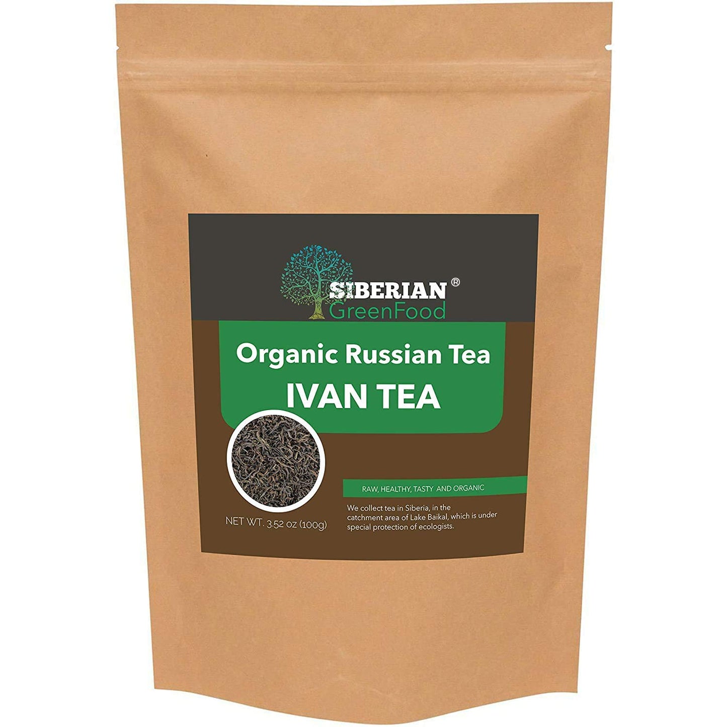 Siberian Green Food Ivan Tea, Fermented, Premium Quality, 3.5oz (100g)