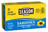 Season Sardines in Sunflower Oil - Wild Caught, 22g of Protein, Keto Snacks, More Omega 3's Than Tuna, Kosher, High in Calcium,