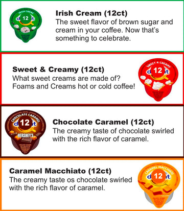 Coffee Creamer Singles Variety Pack Packaged by JMS PROFESSIONAL, Intearnational Dealight Mini Coffee Creamer & Mini Moos 4 Fla
