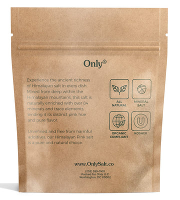 Only Himalayan Pink Salt For Grinder Refill, Organic, Unrefined, Kosher Salt Coarse Grain And Naturally Lower In Sodium, With 84
