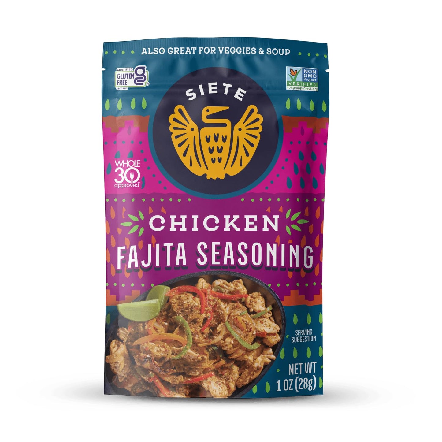 Chicken Fajita Seasoning Mix | Seasoning For Chicken And Veggies | Gluten Free | Vegan | Non Gmo | Whole30 Approved | 6 Packets (42 Servings)