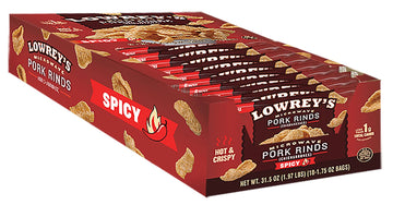 Lowrey'S Bacon Curls Microwave Pork Rinds (Chicharrones), Hot & Spicy, 1.75 Ounce (Pack Of 18)