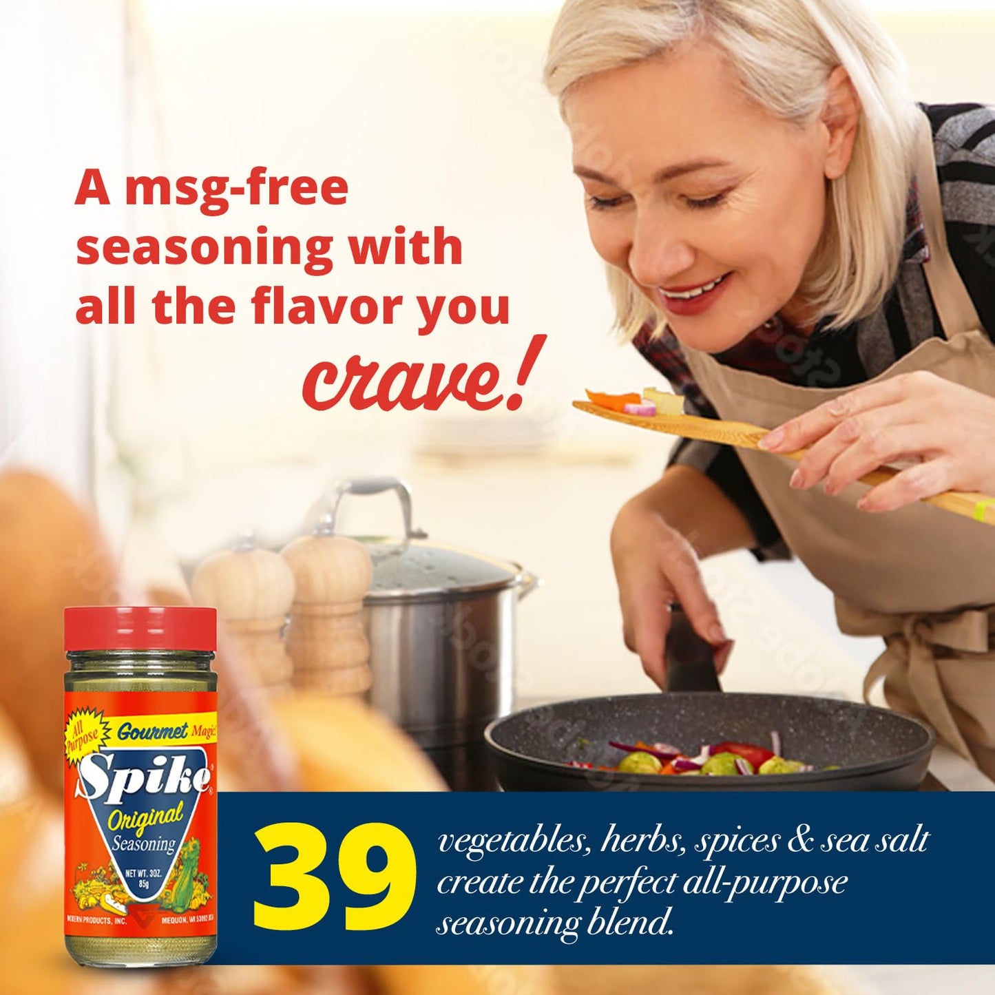 Spike Seasoning, Original Gourmet Magic Seasoning Salt Blend - Seasonings and Spices for Cooking, Popcorn Seasoning, All-Purpose