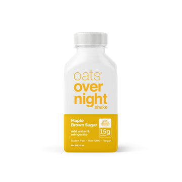 Oats Overnight Maple Brown Sugar Bottled Shake - Gluten Free, Non-GMO, Vegan Friendly Breakfast Meal Replacement Shake with Powd