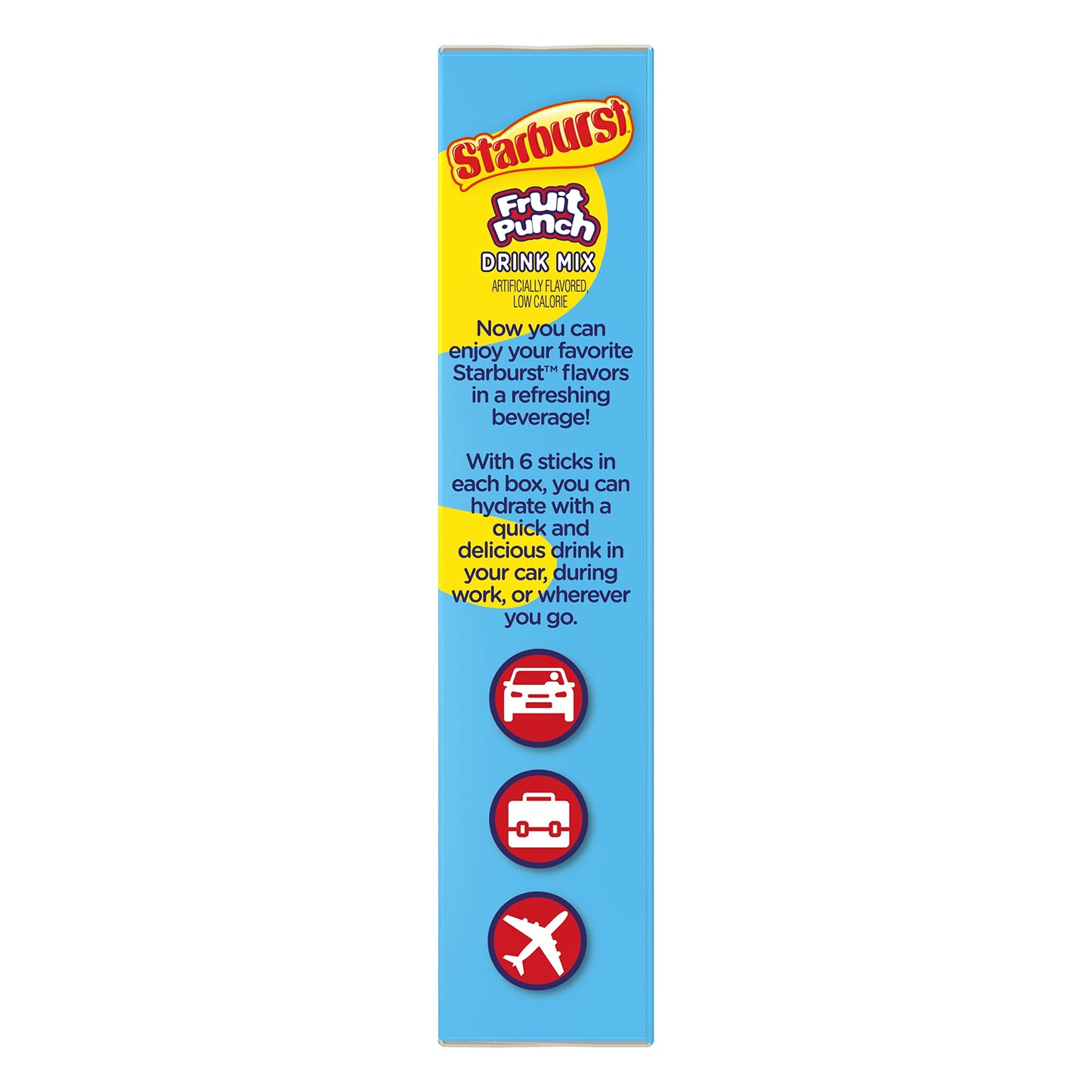 Starburst Singles To Go Powdered Drink Mix, Fruit Punch, 3 Boxes With 6 Packets Each - 18 Total Servings, Sugar-Free Drink Powde