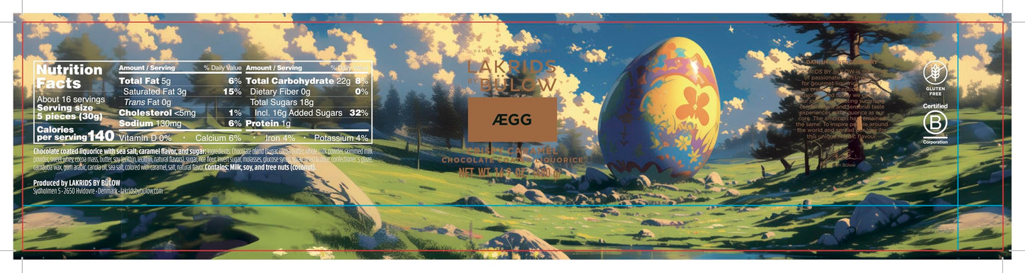 Lakrids By Blow - Crispy Caramel Egg - 16.9 Oz - Chocolate Covered Gourmet Licorice - Limited Easter Edition Designed By Magnus