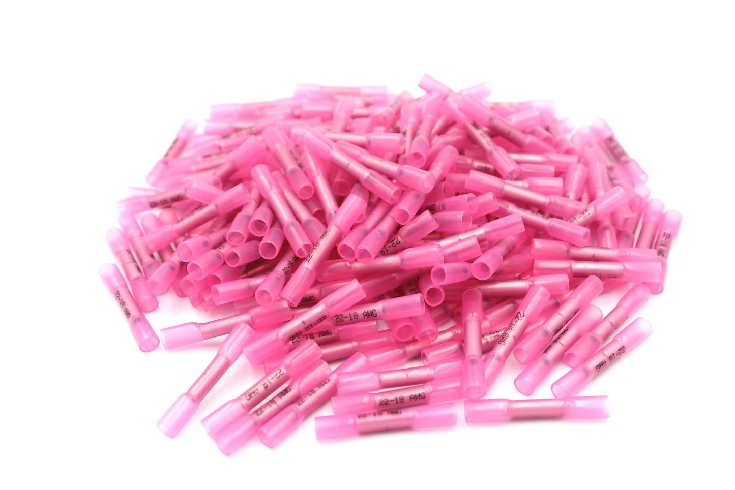 FAGEGFA 100PCS 22-18 AWG red Heat Shrink Butt Connectors Waterproof Insulated Crimp Butt Splice Electrical Connectors