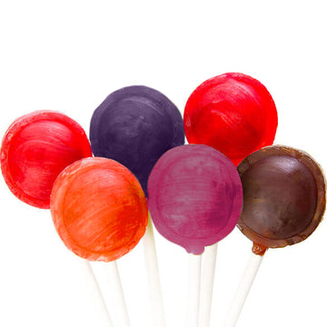 Fruidles Tootsie Giant Pops Lollipops Suckers, Assorted Flavors, Kosher Certified Dairy, Individually Wrapped (8-Pack)