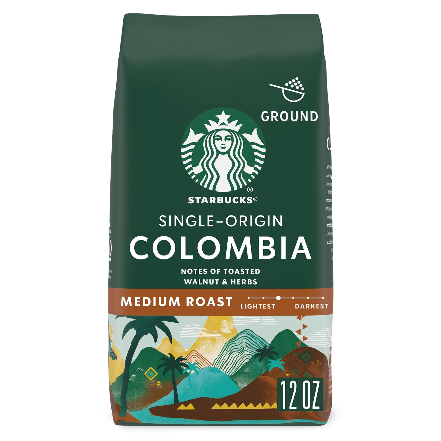Starbucks Ground Coffee, Medium Roast Coffee, Colombia, 100% Arabica, 1 Bag (12 Oz)