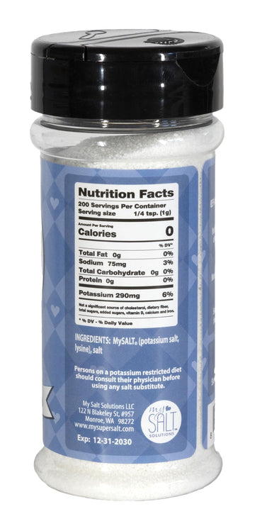 My SUPER SALT - Functional Salt Alternative with Real Salt Taste - 85% Less Sodium - Mineral Balanced Support - Smart Seasoning