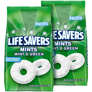 Life Savers Mints Wint-O-Green Hard Candy, 50 Oz Party Size Bag (Pack Of 2) - Set Of 2
