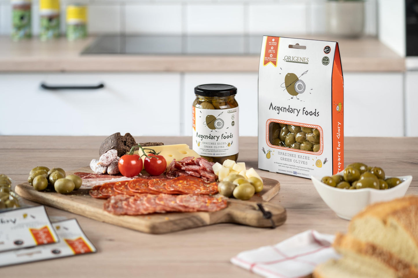 Pack Of 4 Green Olives In Vacuum Bag , Marinated Olives In Savory Lemon Juice, Freshly Sealed Olives With Extra Virgin Oil 4X200G
