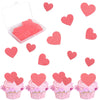 60 PCS Edible Heart Cupcake Toppers Wafer Paper Sweet Love Heart Cake Decorations Edible Valentine's Day Cupcake Picks for Weddi