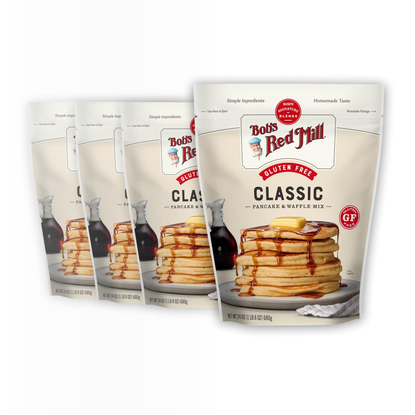 Bob S Red Mill Gluten Free Pancake Mix 24Oz (Pack Of 4) - Whole Grain Non-Gmo Kosher