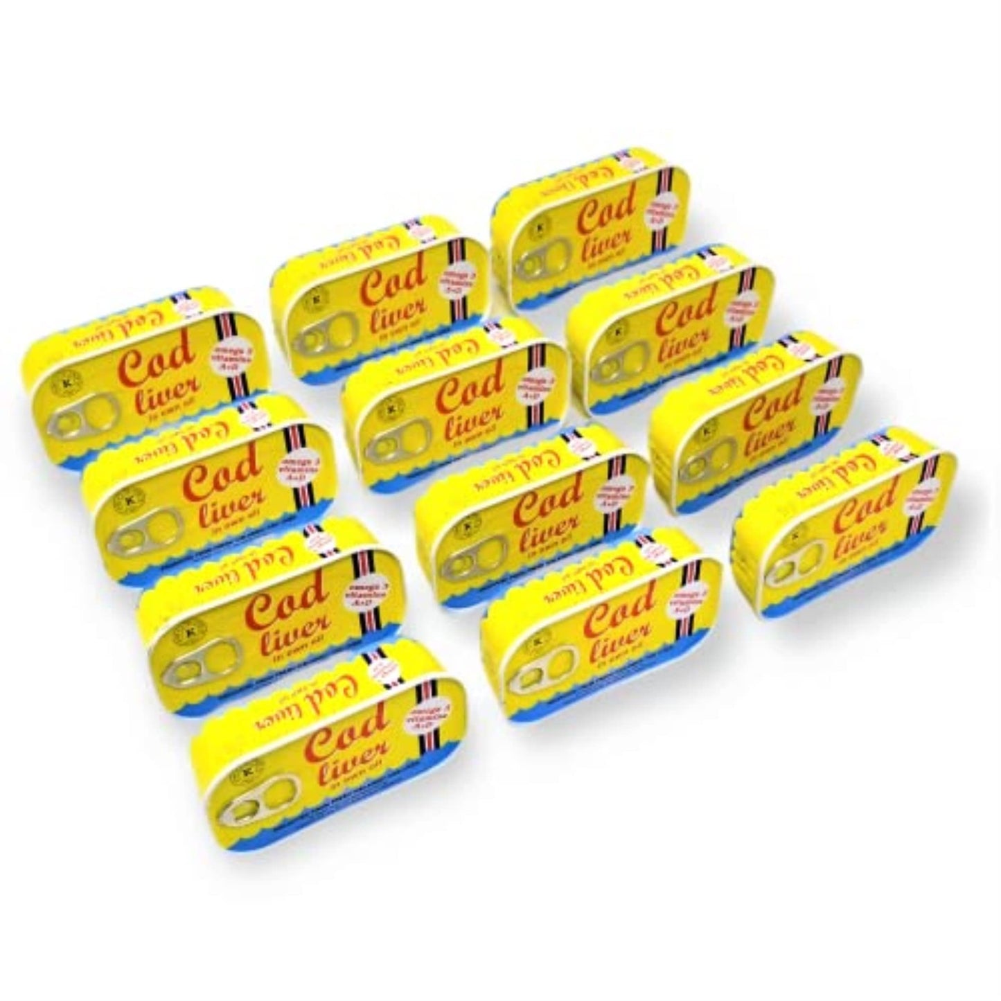 Threeline Icelandic Natural Cod Liver in Own Oil 121g / 4.3 Oz (12)-New