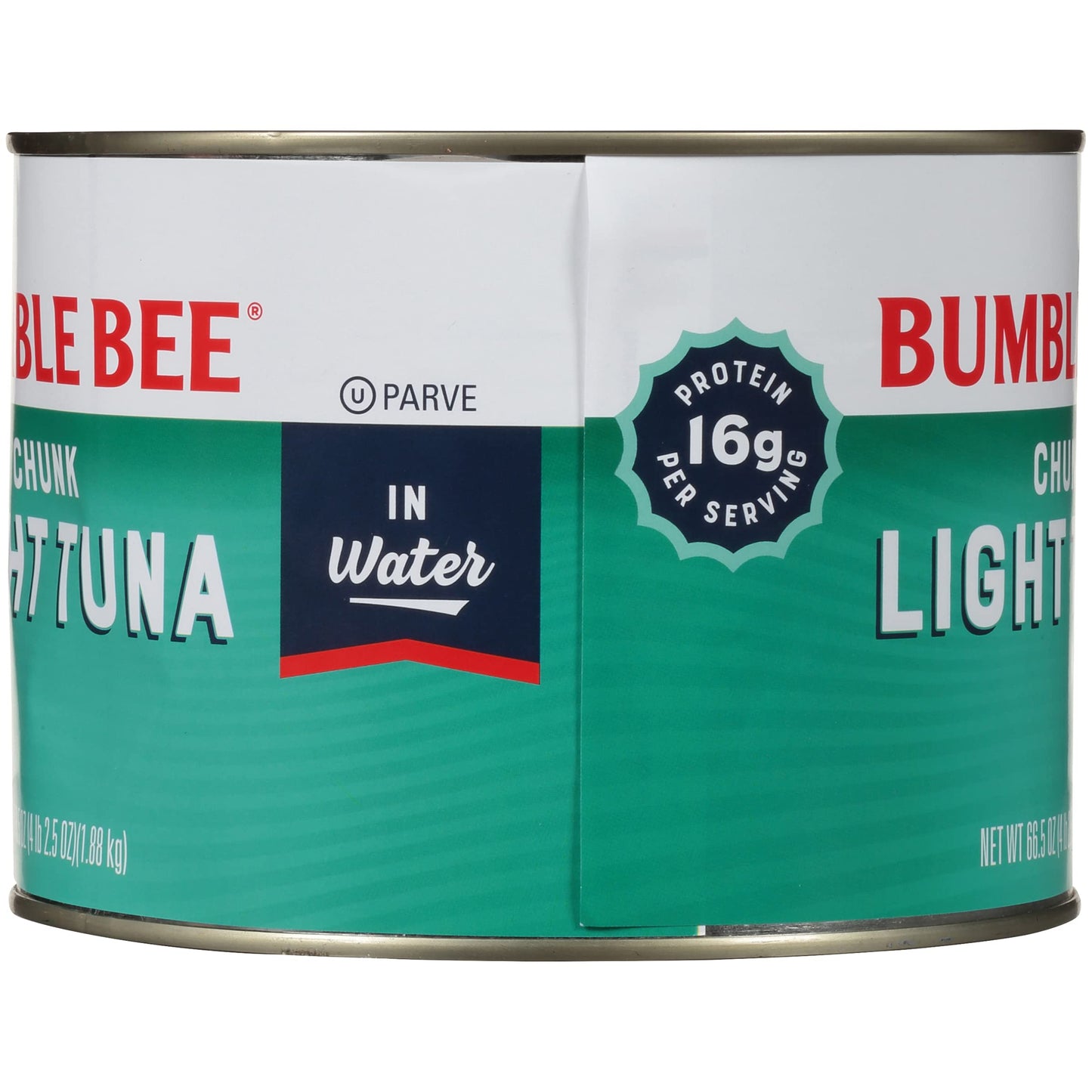 Bumble Bee Chunk Light Tuna In Water, 66.5 Oz Bulk Food Service Can - Wild Caught Skipjack Tuna - 16G Protein Per Serving - Msc Certified Sustainable Seafood, Non-Gmo, Gluten Free, Kosher