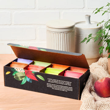 Choice Organic Teas Sipping Box Tea Sampler Variety Gift Box 32 Total Tea Bags 8 Flavors Caffeinated and Caffeine-Free Teas Sustainably Sourced Organic and Non-GMO Ingredients