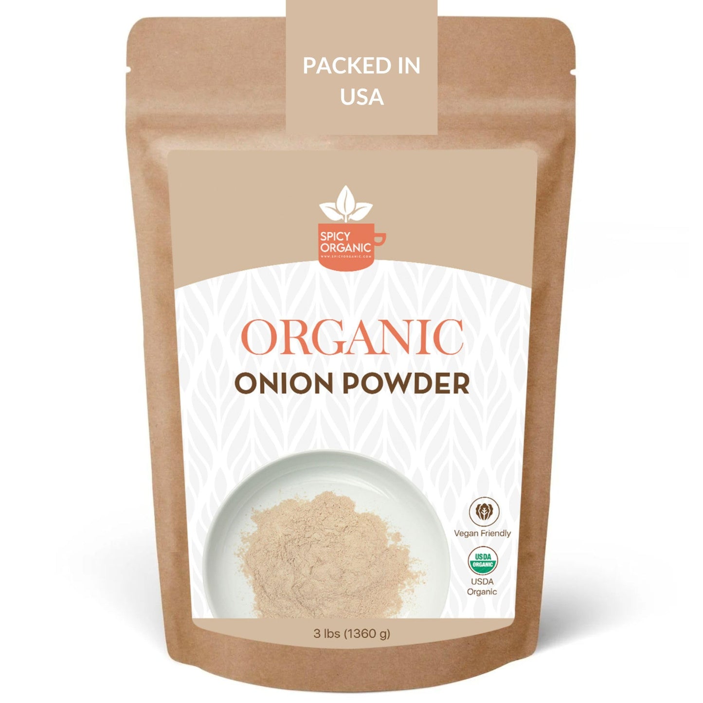 Spicy Organic White Onion Powder - 3 Lbs (48 Oz.) - Certified Usda Organic - The Ultimate Organic Seasoning For Cooking