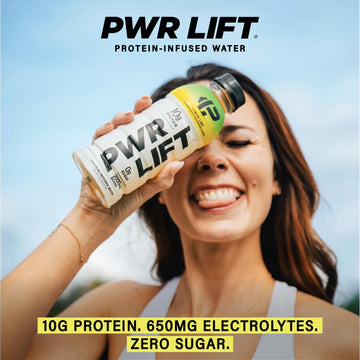 Whey Protein Water Sports Drink by PWR LIFT | Berry Strawberry | Keto, Vitamin B, Electrolytes, Zero Sugar, 10g of Protein | Pos