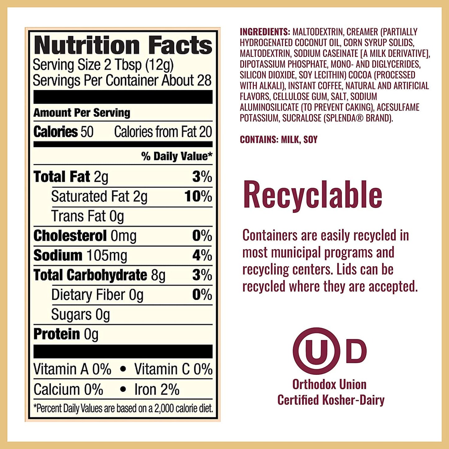 Hills Bros. Instant Cappuccino Mix, Sugar Free French Vanilla & Double Mocha Variety Pack (12 Oz, Pack Of 3) – Convenient & Versatile, Instant Hot Or Iced Coffee, Frothy & Rich Flavor - Just Add Water