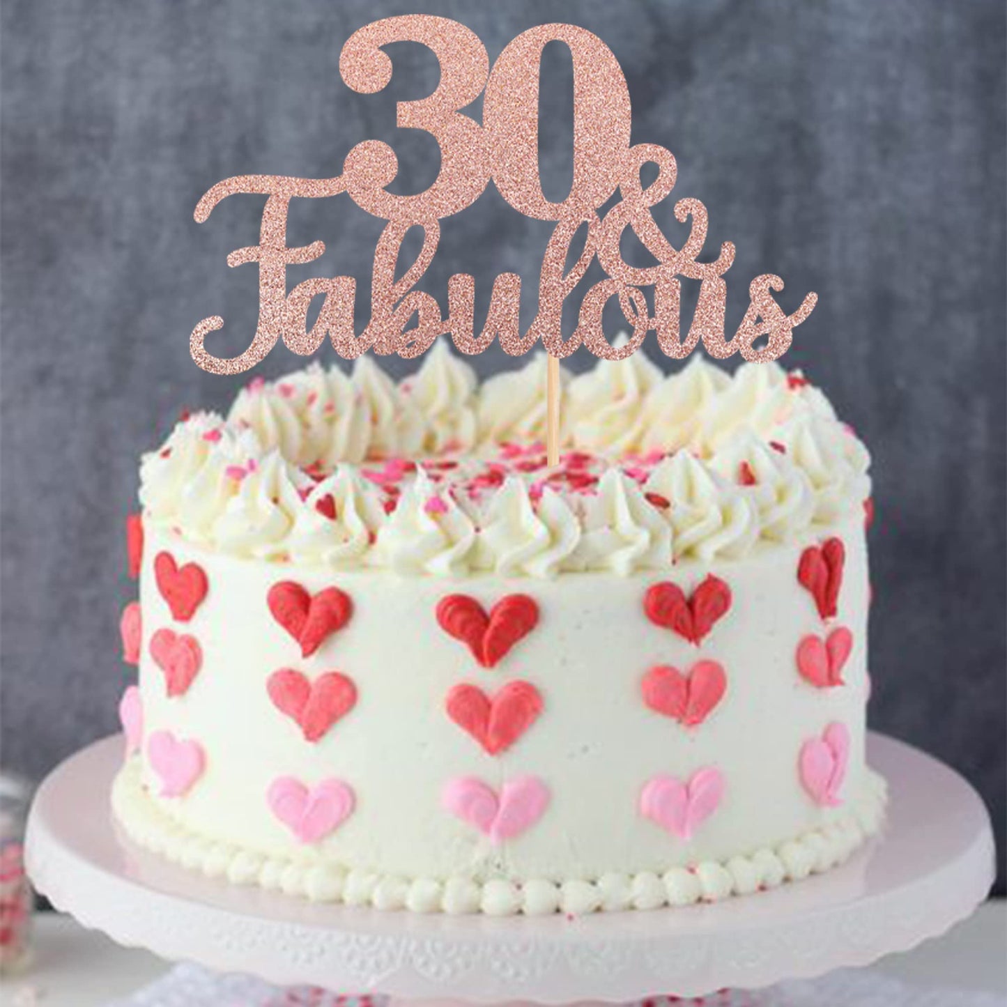 1 Pcs 30 & Fabulous Cake Topper Glitter Thirty And Fabulous Cake Toppers Happy 30Th Birthday Cake Pick For 30Th Wedding Annivers